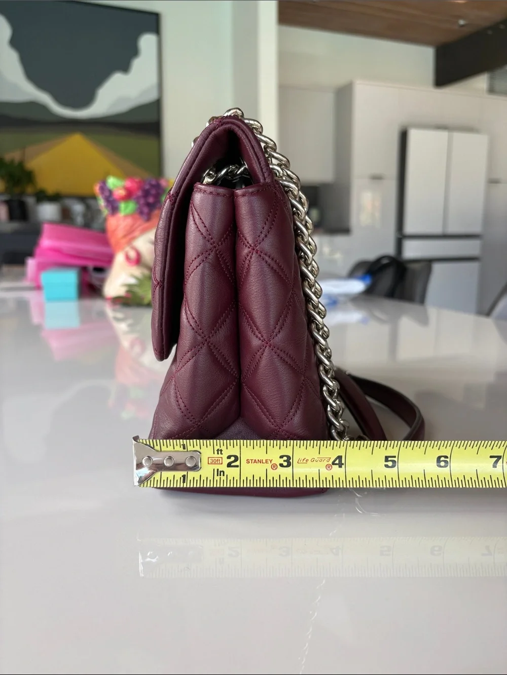 kate spade Quilted Burgundy Leather Chain Shoulder Bag
